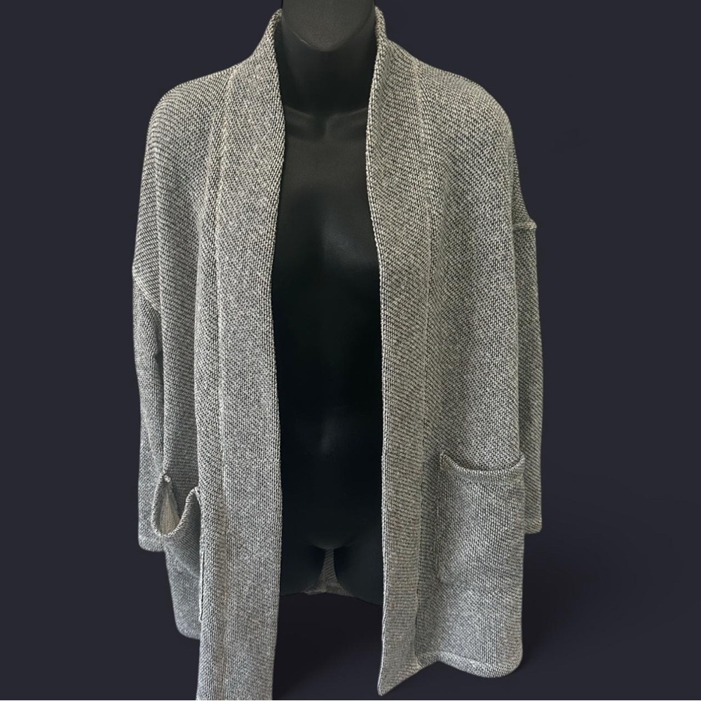 Eileen Fisher Gray Open-Front Cardigan‎